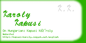 karoly kapusi business card